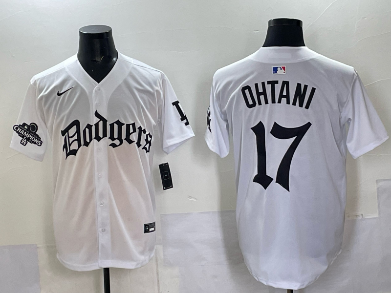 Men Los Angeles Dodgers #17 Ohtani white Nike 2025 MLB jersey 0011->los angeles dodgers->MLB Jersey